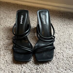Abound Elegant Black Strappy Heels